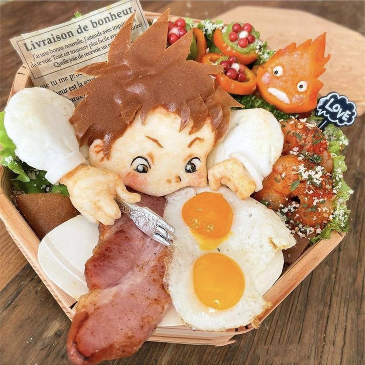 日本妈妈做出立体感十足的便当，不仅有动漫角色，细节还很逼真