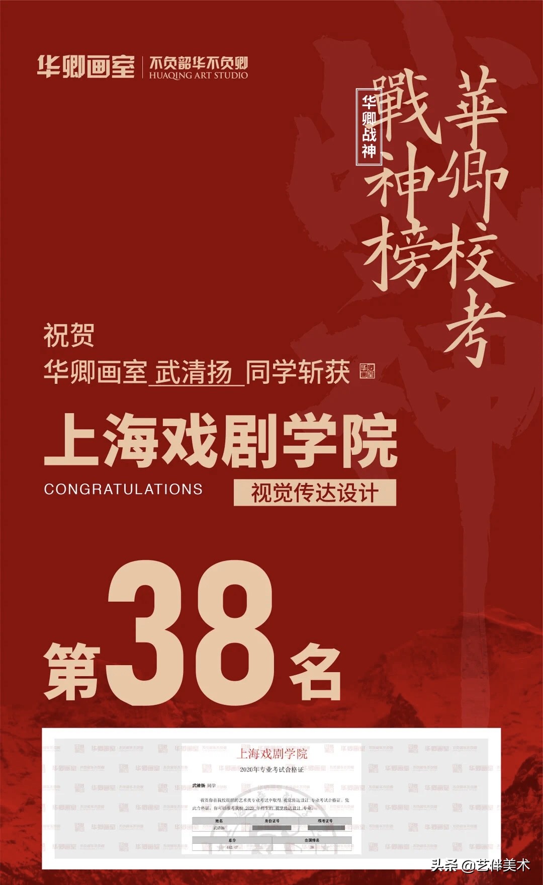 华卿画室—上戏四冠王专访“我想告诉您，我一定不会让您失望的”