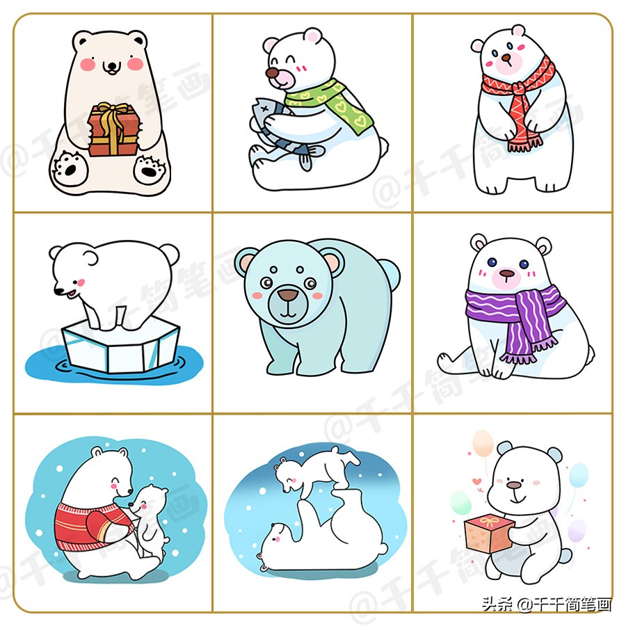 小朋友学画小动物的简单画法,学画全部可爱的小动物