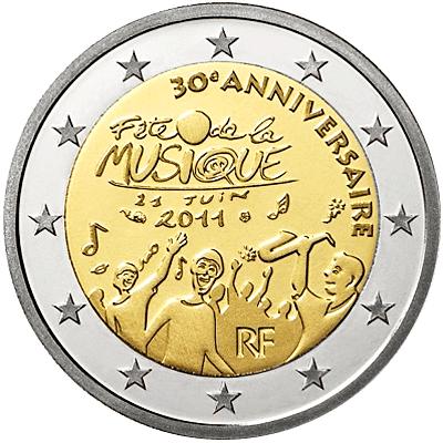 四分之一欧元中法纪念币,2欧元纪念币