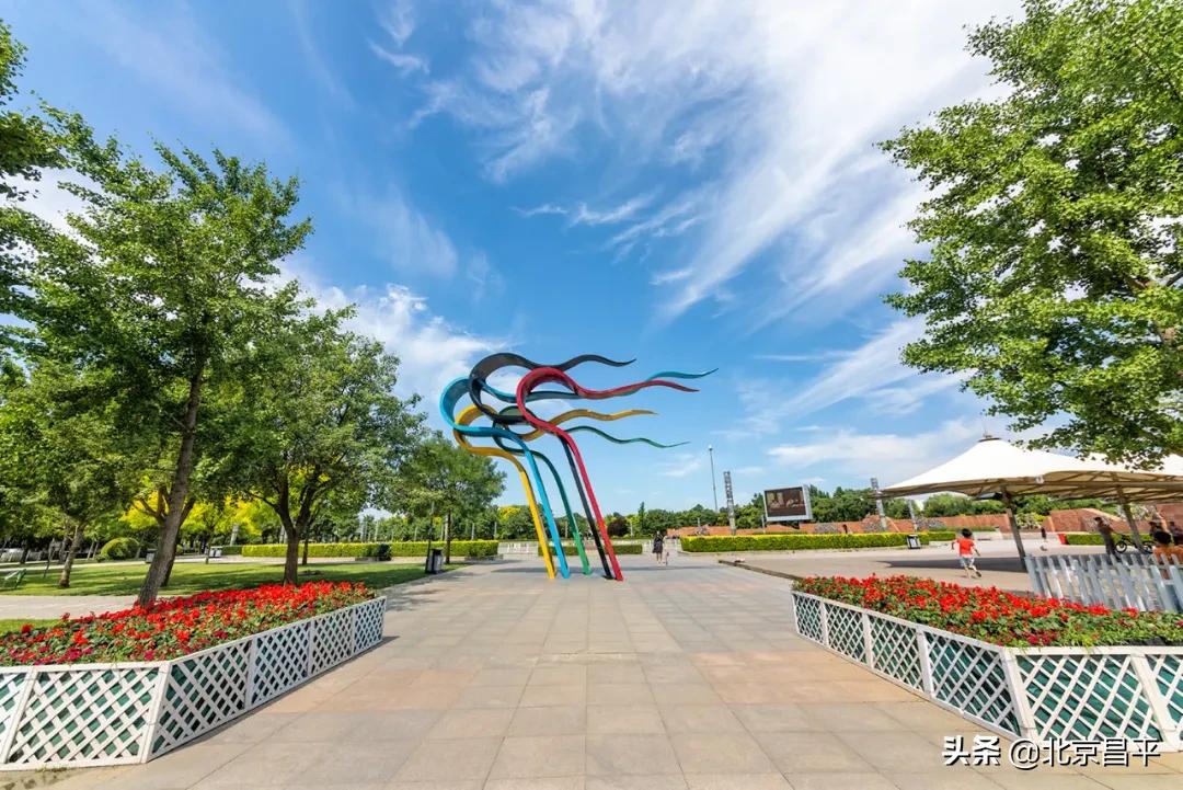 北京庆七一花坛摆放图片,北京长安街迎国庆立体花坛亮相