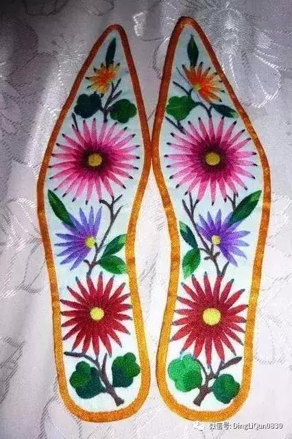 鞋垫手工刺绣最好看复杂的图案,刺绣作品展示简单