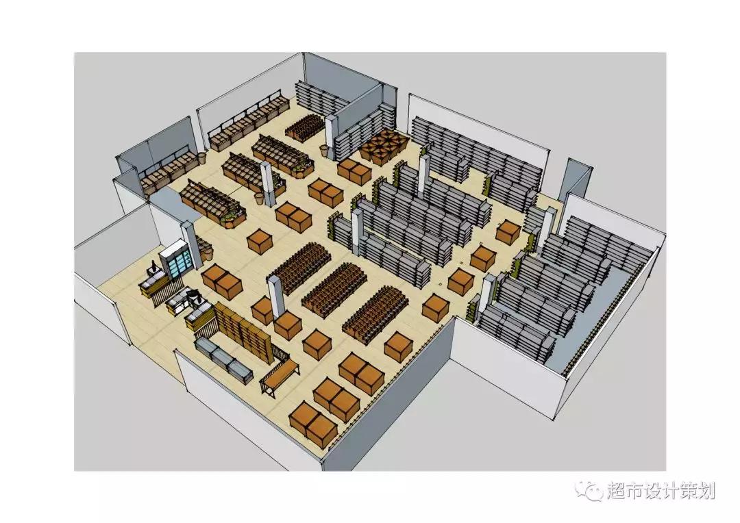 一组超市陈列图,超市肉品区陈列与摆放