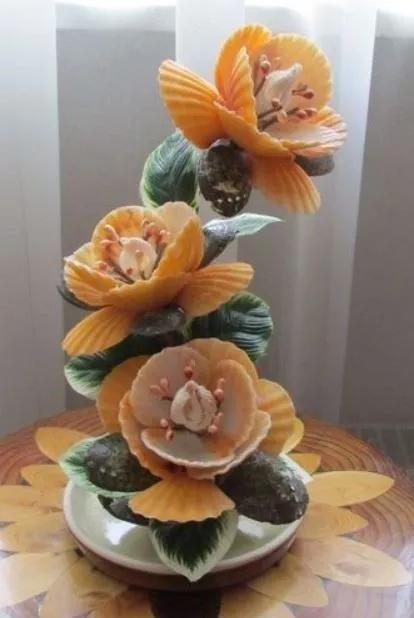 海边捡的贝壳可以做什么手工,贝壳创意手工种花