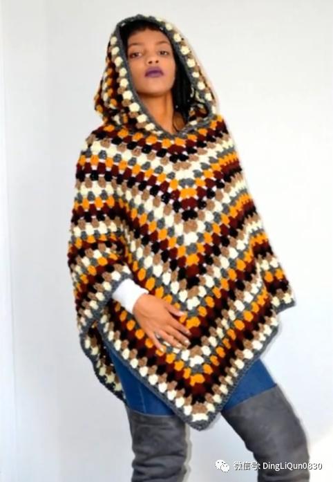 斗篷披肩钩花图样,针织披肩花样图片大全