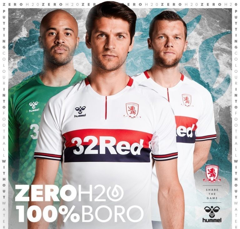 hummel赞助米德尔斯堡足球新科技ZEROH2O球衣亮相