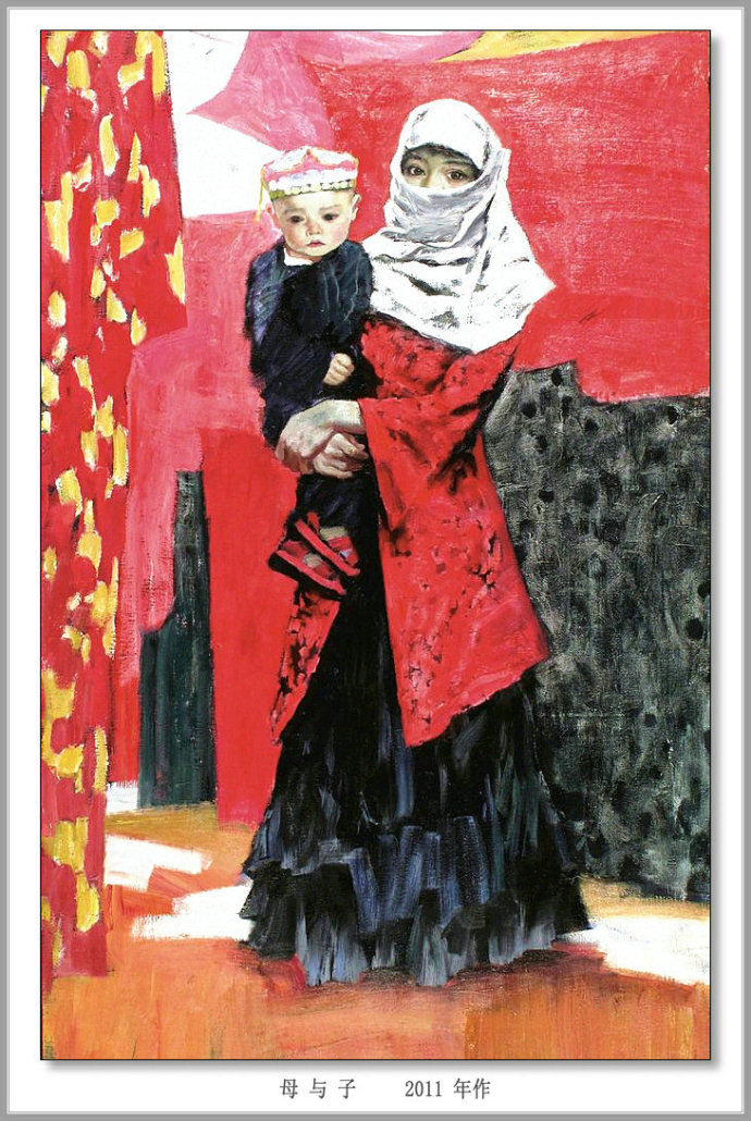 描绘新疆农村的油画,新疆油画风景作品