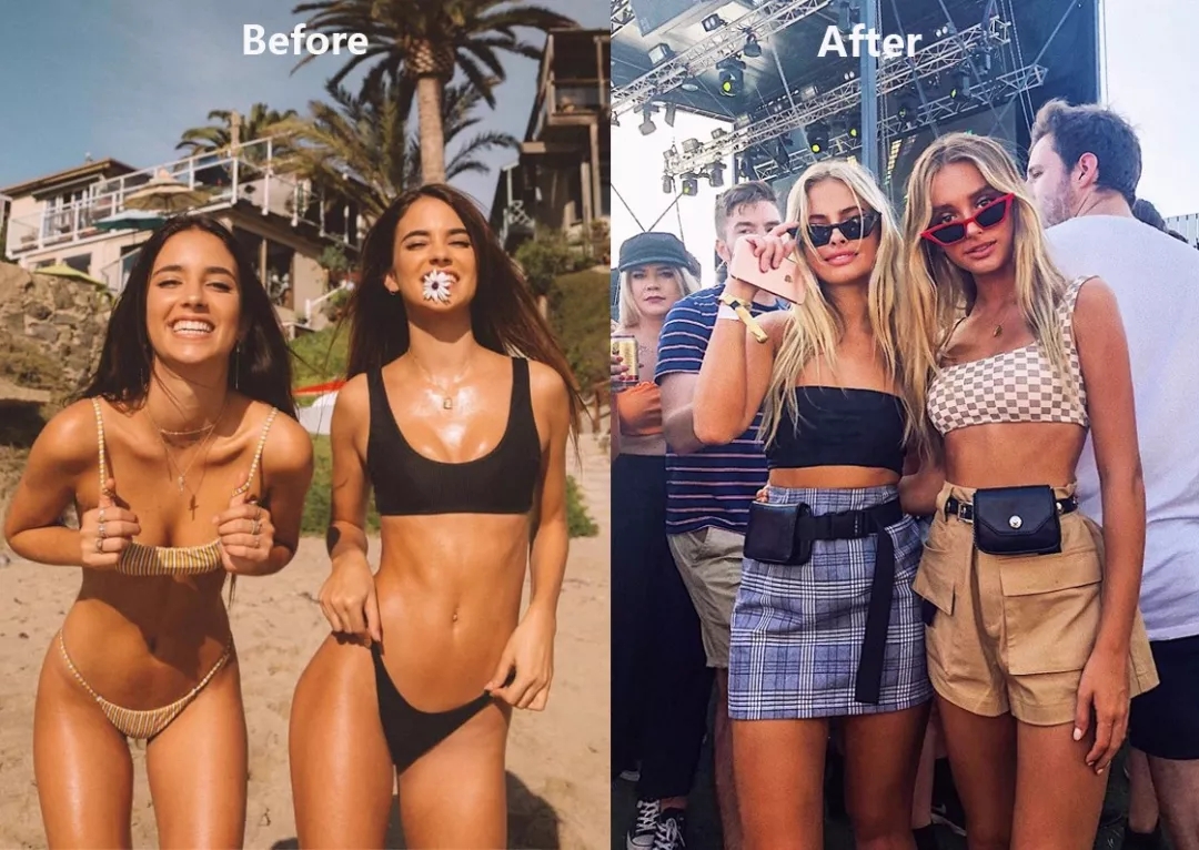 连体泳衣时尚穿搭,2019泳衣穿搭