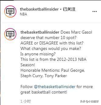 美媒重排2013年联盟前十：小加仅第十，科比第六，杜少第二