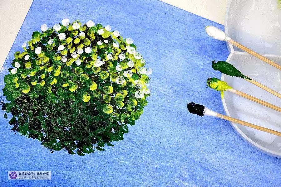 水粉点画法风景图片,水粉点画法风景