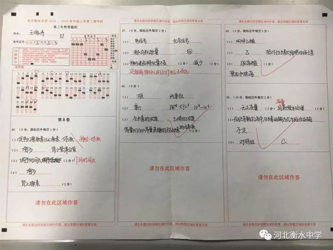 衡水中学学生夸衡中,衡水中学老师批改试卷