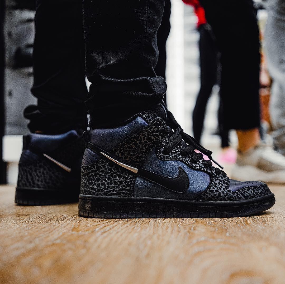 nikedunk经典试穿特写,nike经典dunk高帮