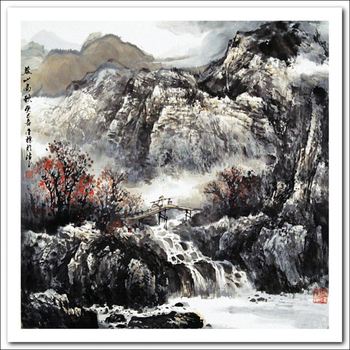 溪山山水画,溪山风骨山水图