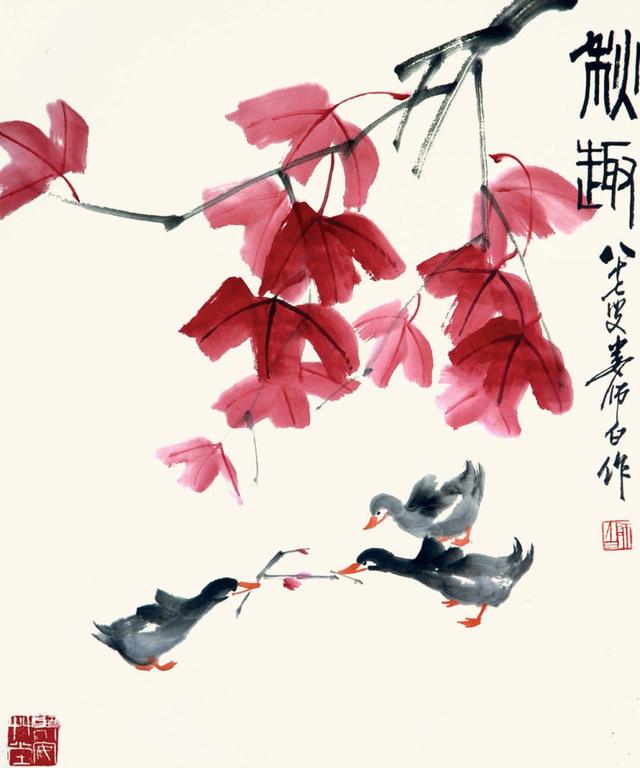 娄师白小鸭子画法,娄师白小鸭子
