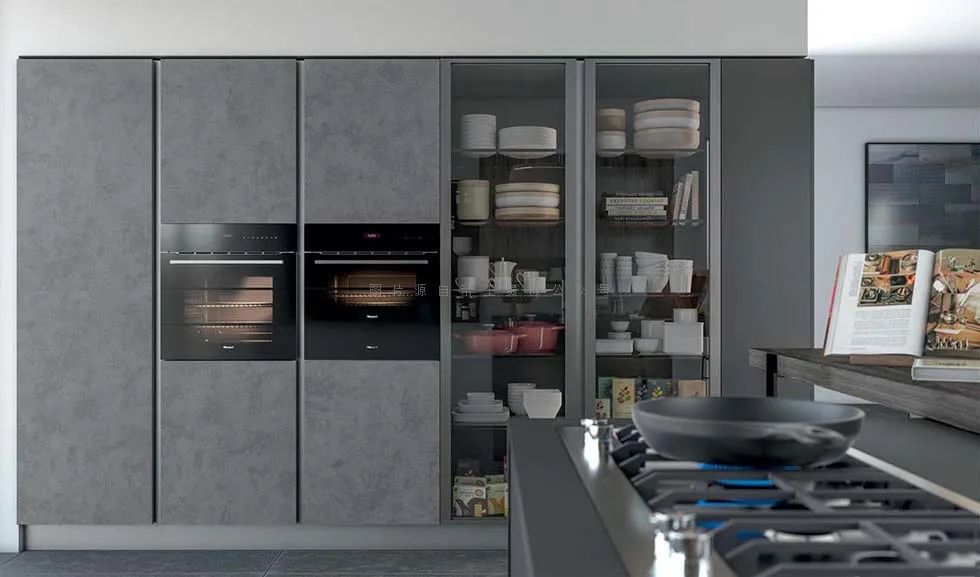 橱柜厨边柜电视柜一体,现代风格厨房橱柜一体柜