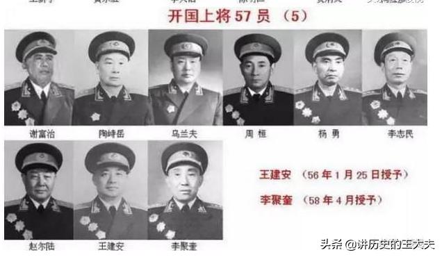 中国开国上将完整名单