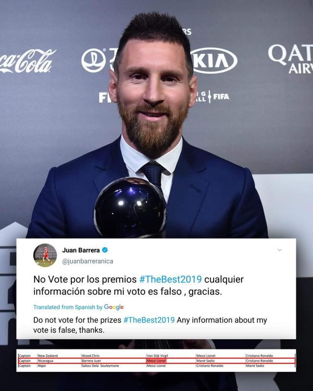 真相来了！尼加拉瓜队长投票没有问题足协自摆乌龙坑苦梅西