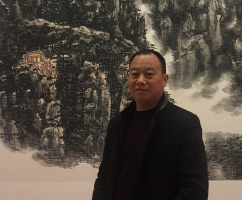 风水重彩山水画,秦岭山水画水墨