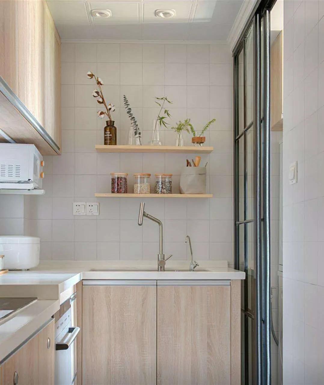 原木风茶室20平方空间装修效果图,100平方小户型原木风带茶室设计