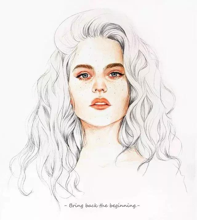 淡淡的彩铅插画，好迷人、性感