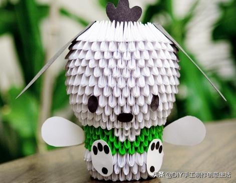 三角插折纸苹果叶子的教程图片,折纸从双三角开始