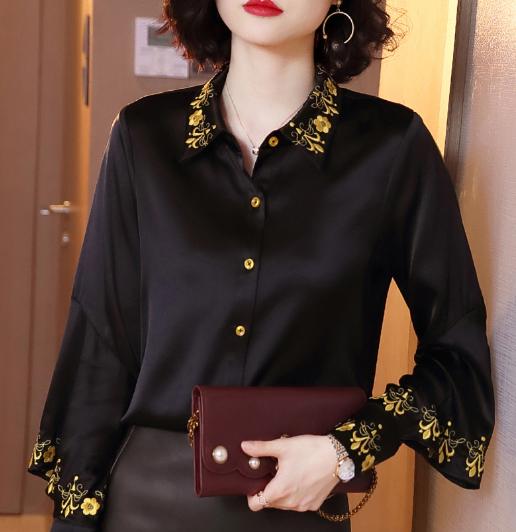 雪纺衫女款2022款高端款40岁,40岁微胖女人雪纺衫