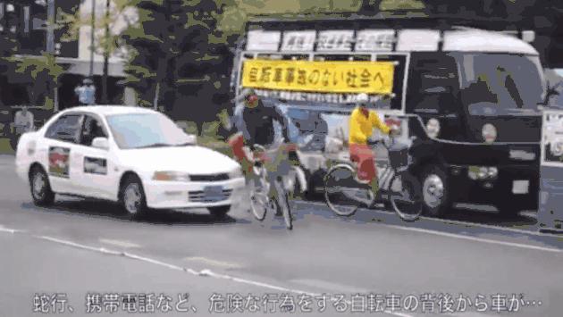 日本警示教育现场演绎交通安全,日本卡车在学校撞击儿童