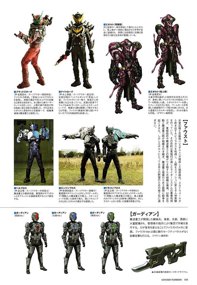 宇宙船Uchusen2008-2017假面骑士怪人设定(全)