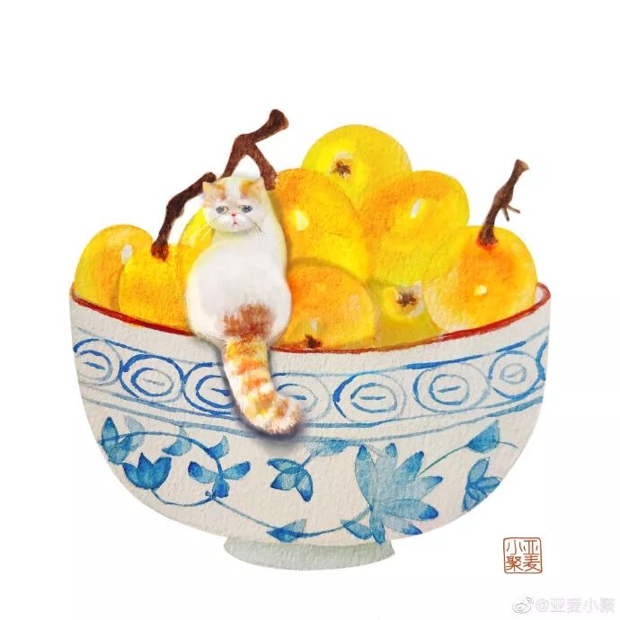 插画师笔下不同姿态的猫,一组与猫咪有关的古风插画作品