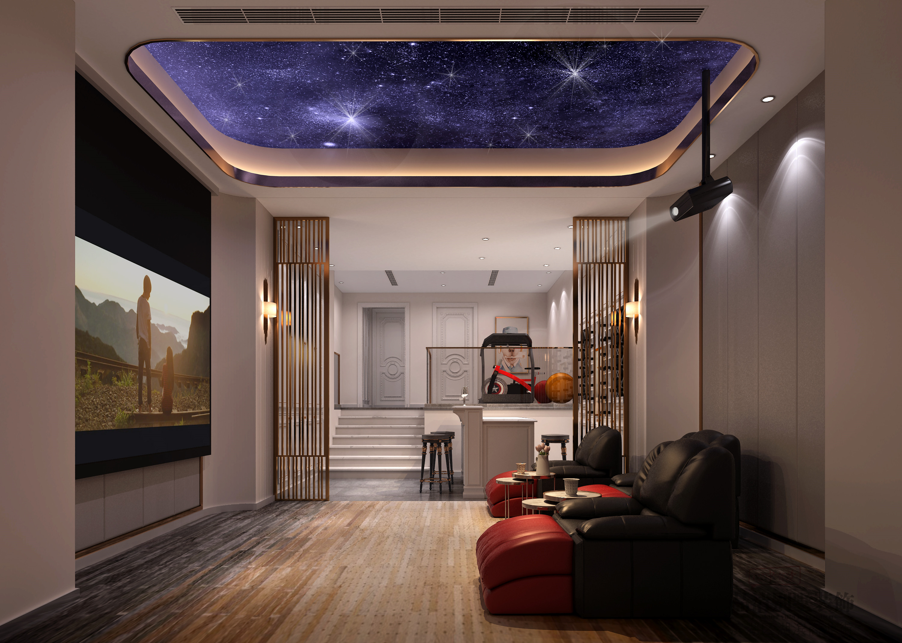 万科118现代装修风格全屋效果图,万科115平横厅装修风格现代简约