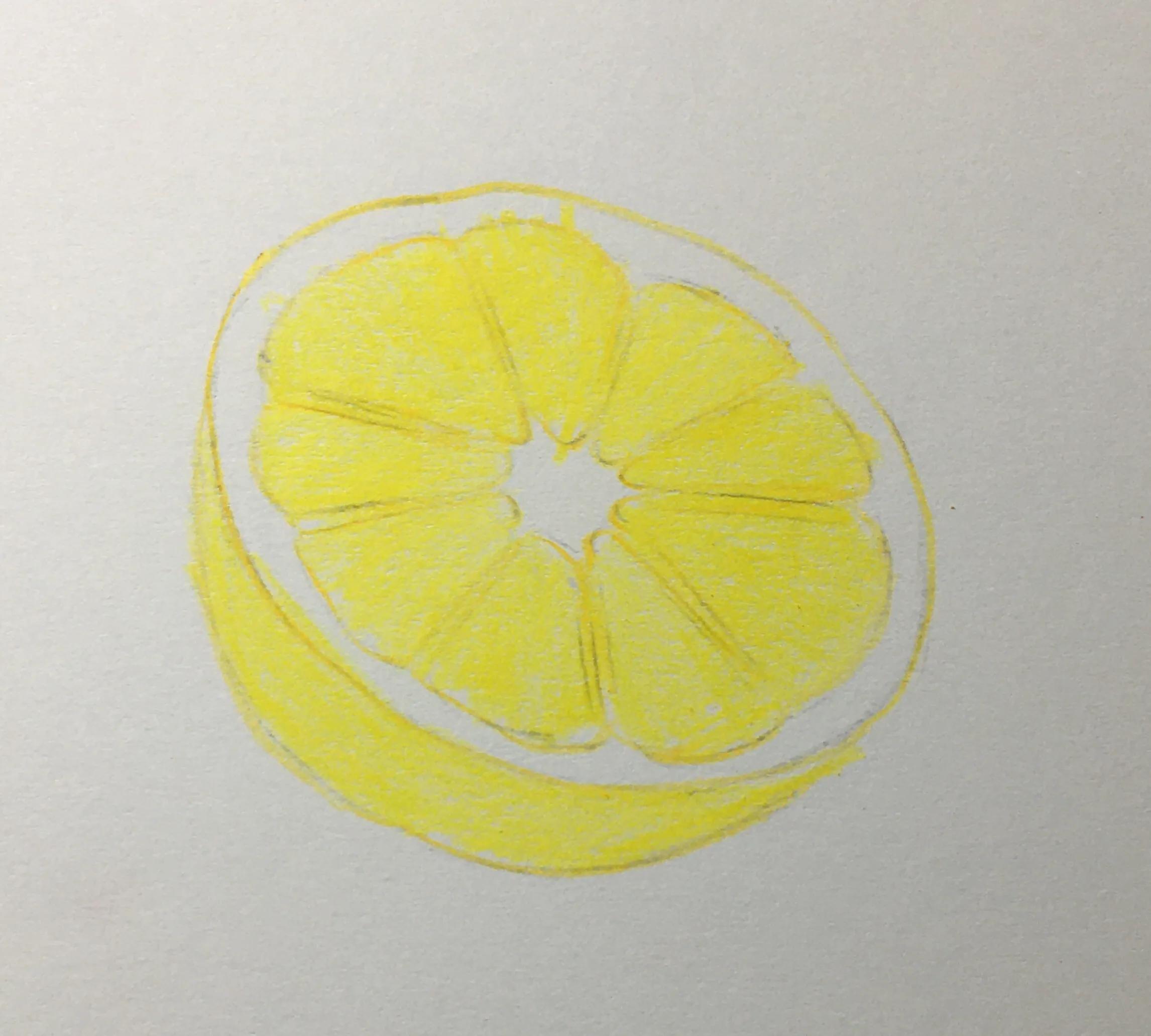 画橙子彩铅,用彩铅画橙子