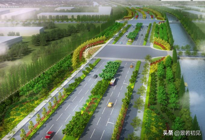 绿化带设计景观鸟瞰图,道路景观绿化设计方案怎么写