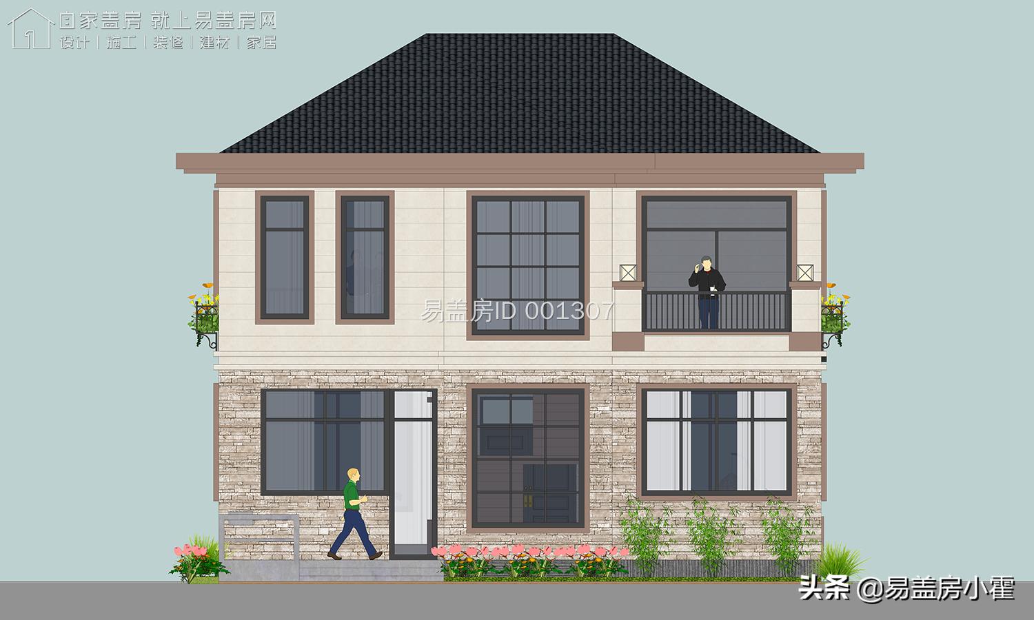 农村自建房2层欧式别墅设计,面宽10米欧式风格二层小别墅