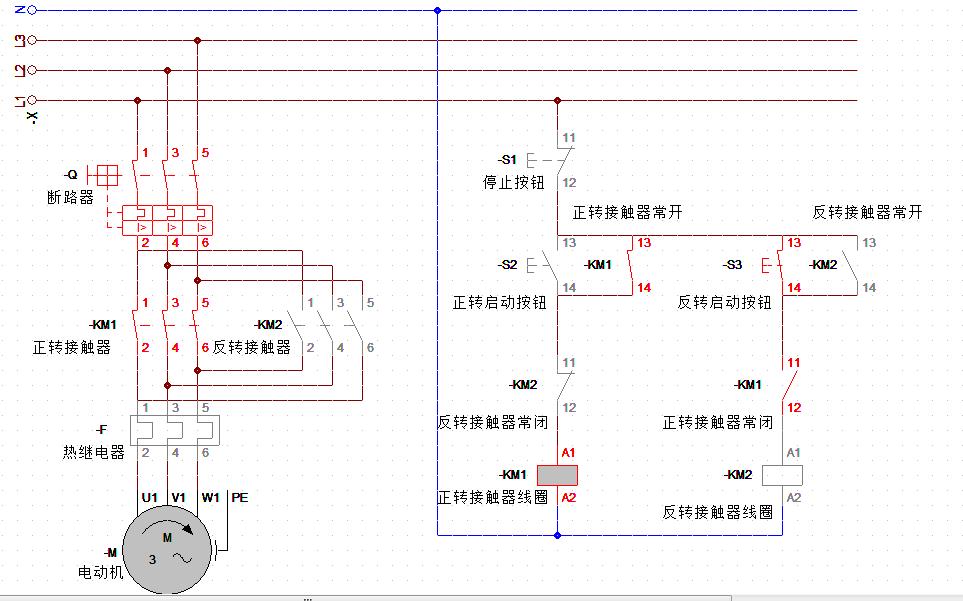 三相电机正反转控制电路接线,一分钟学会电机正反转