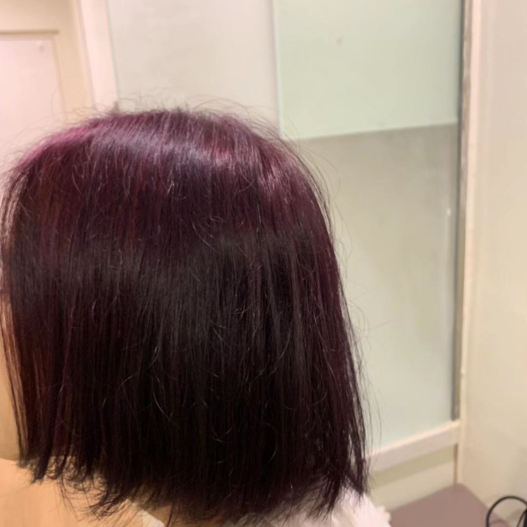 自己在家可以不漂发直接染的发色,染发教程自己染齐肩发