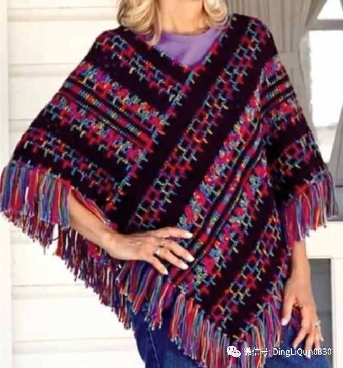 斗篷披肩钩花图样,针织披肩花样图片大全