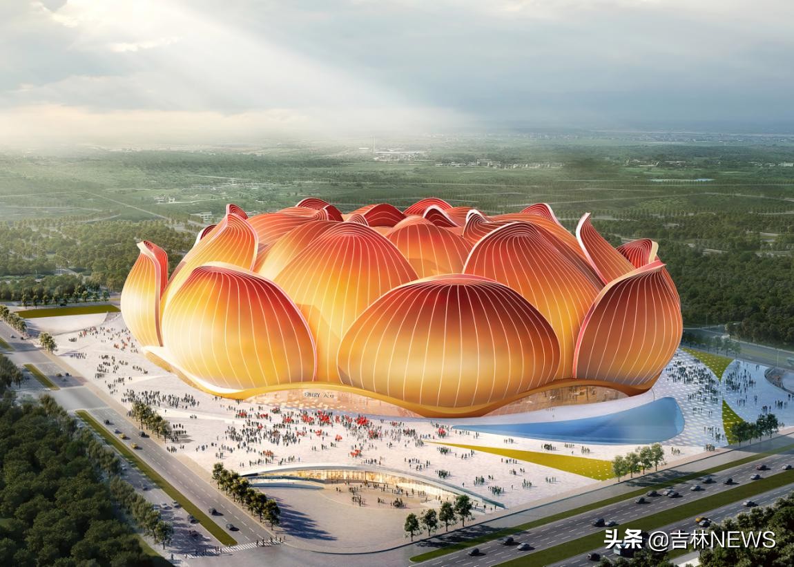 恒大荷花球场,荷花造型效果图大全