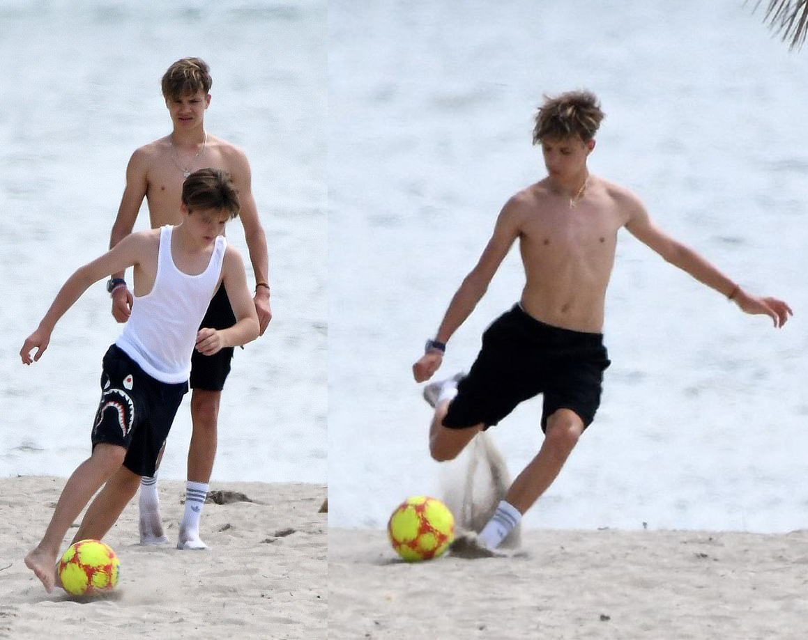 贝克汉姆小七踢足球,贝克汉姆小七打球