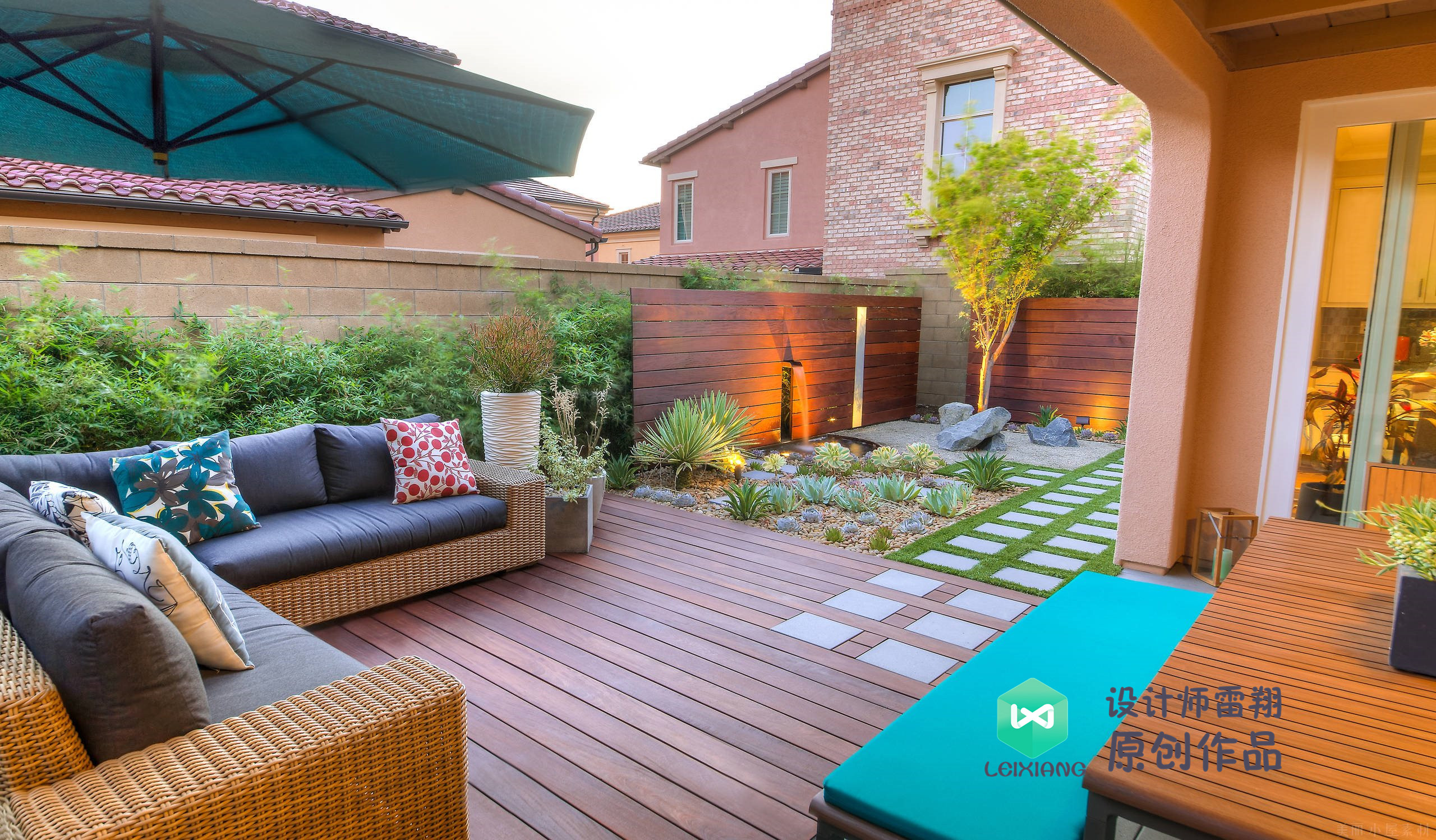 庭院防腐木颜色搭配效果图,庭院怎么铺装防腐木