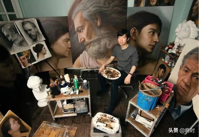 新声：韩国小哥用画笔“复活”梵高荷马，效果堪比人肉照相机