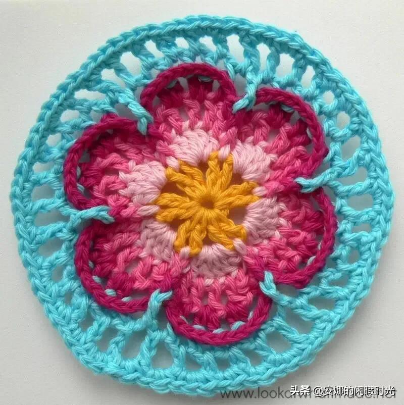 曼陀罗毯子编织教程,苏菲花园曼陀罗毯子钩法高清图解