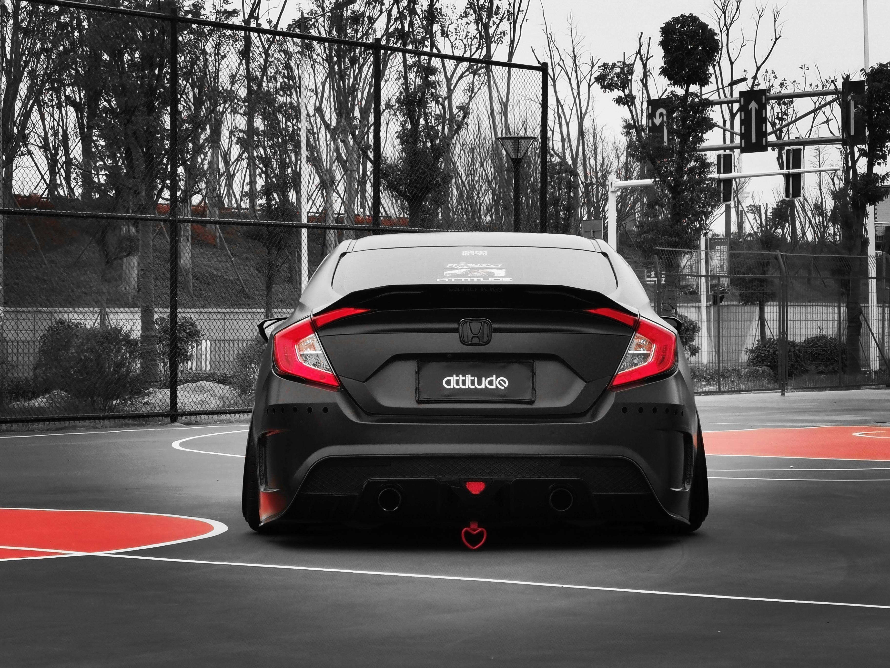 十代思域外观黑白改装方案,十代思域全黑改装