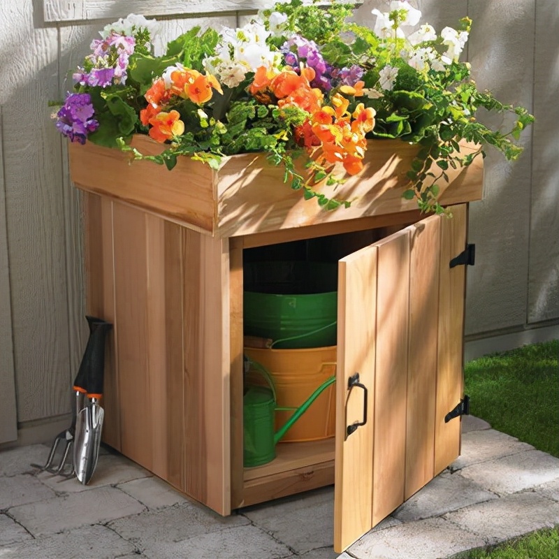 自制楼顶花坛方法及图片,菜园自制木板花坛围栏废物利用