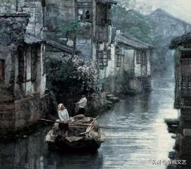 陈逸飞水乡风景图,陈逸飞水乡水墨画