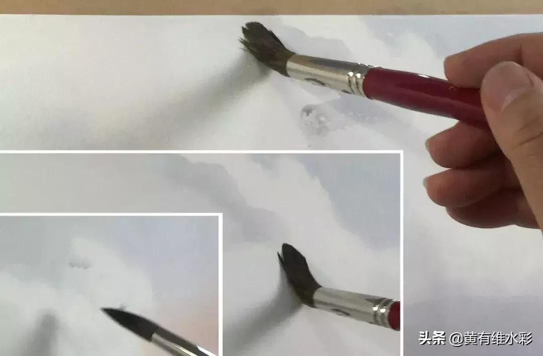 水彩画山风景入门,远山画法入门教程