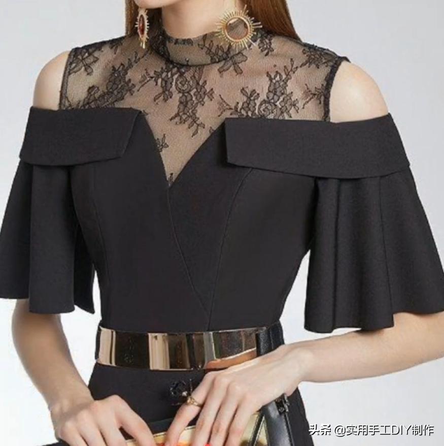 衬衫蕾丝上衣女设计感,新款设计感小众女装长袖蕾丝衬衫