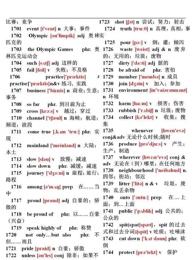 初中英语单词必背1600含音标,初中英语1500必背单词分类整理
