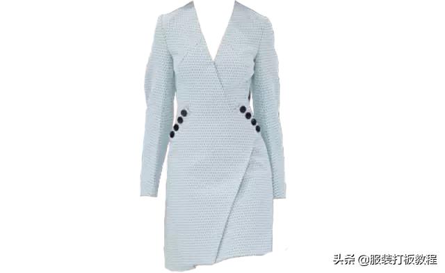 摆长裙完美身形深V字领裁剪教程