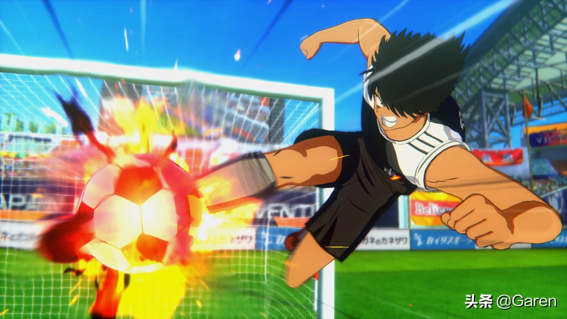 经典足球小子,天空翱翔的男孩