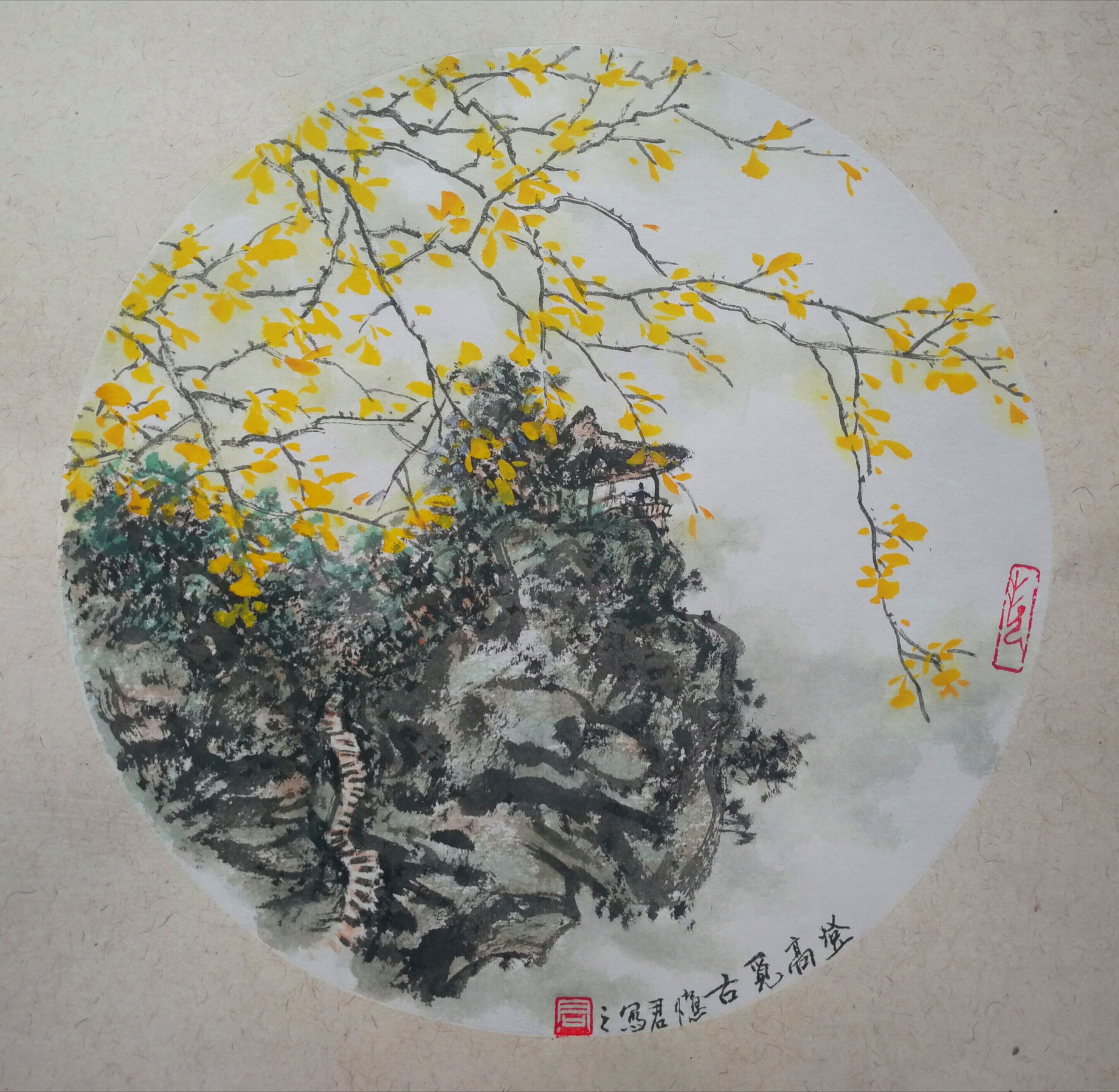 忆君银杏作品欣赏,忆君银杏画